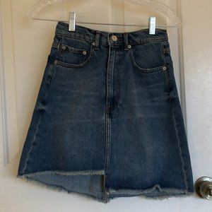 Zara Asymmetrical Denim Mini Skirt